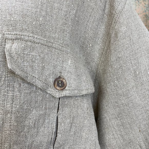 πHarve Benard Linen Casual Botton Down Blouse with short Sleeves - Picture 5 of 15